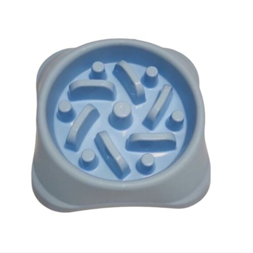 Slow Feeding Anti-Gulping Healthy Design Dog‎ Bowl Non Slip Blue